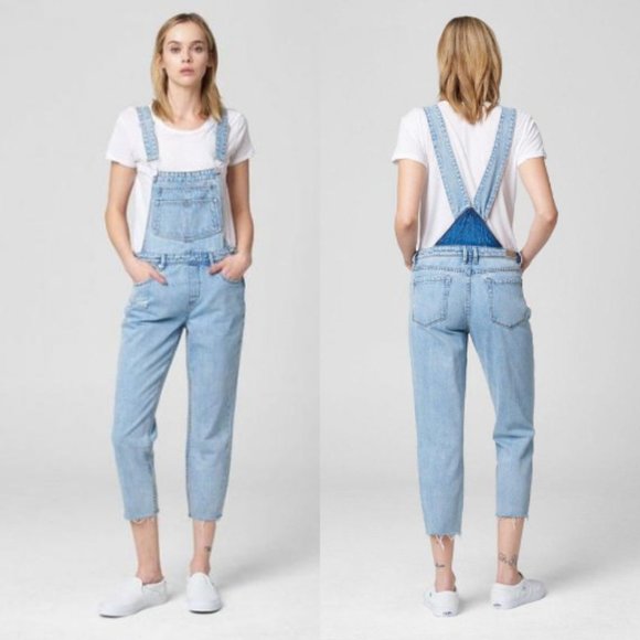 Blank NYC Acid Trip Raw Hem Distressed Overalls 26